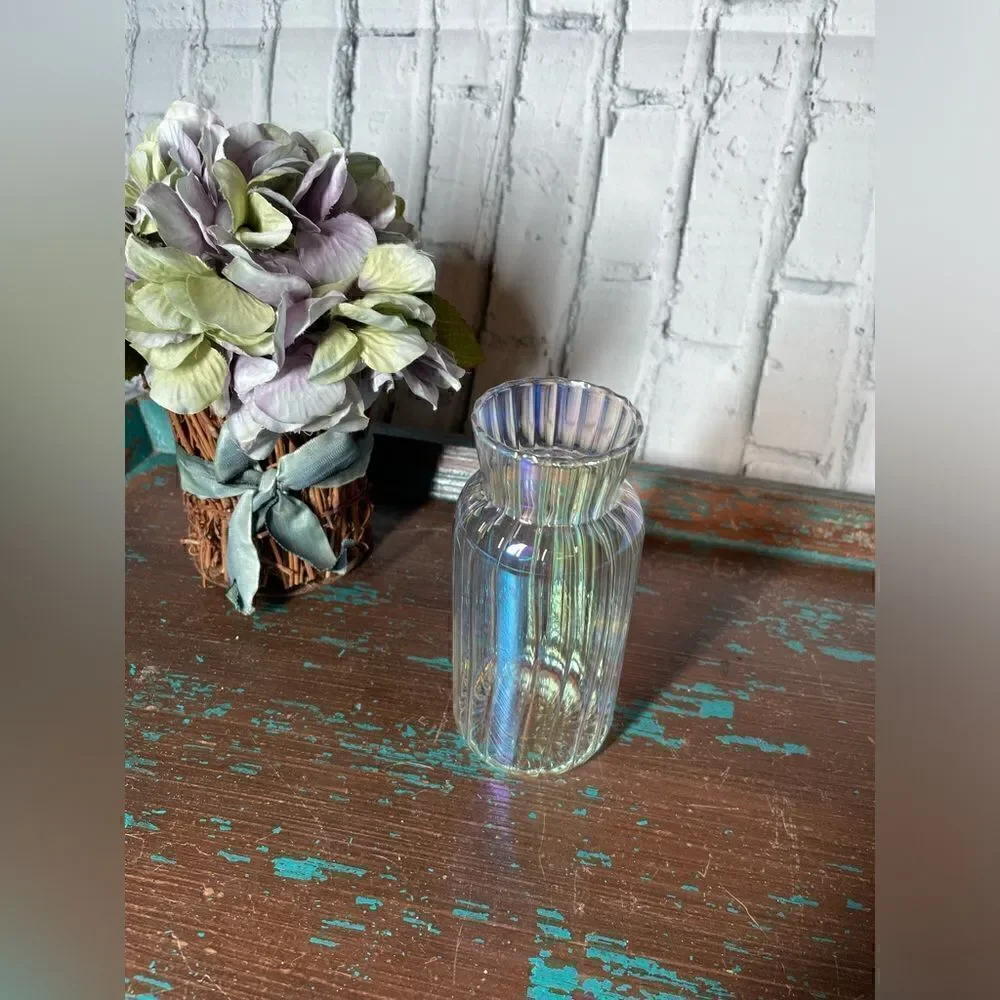 5” NEW! Glass Luster Vase Set of 2 NWT Made by Ashland